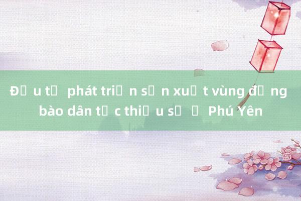 Đầu tư phát triển sản xuất vùng đồng bào dân tộc thiểu số ở Phú Yên